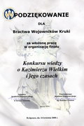 podziękowania od Uniwersytetu Kazimierza Wielkiego